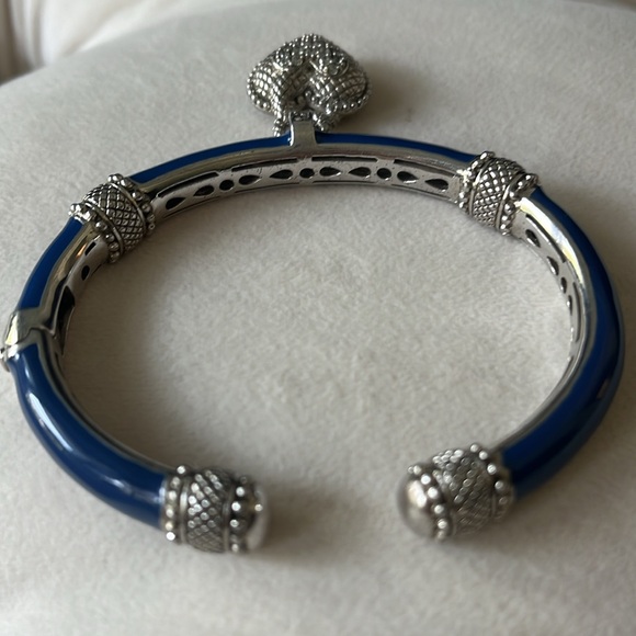 Judith Ripka Sterling Blue Enamel and CZ Bracelet - Picture 6 of 13